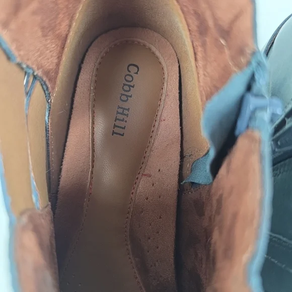 Cobb Hill Leather Ankle Booties Boots Womens 10 Blue Gray - Picture 14 of 15